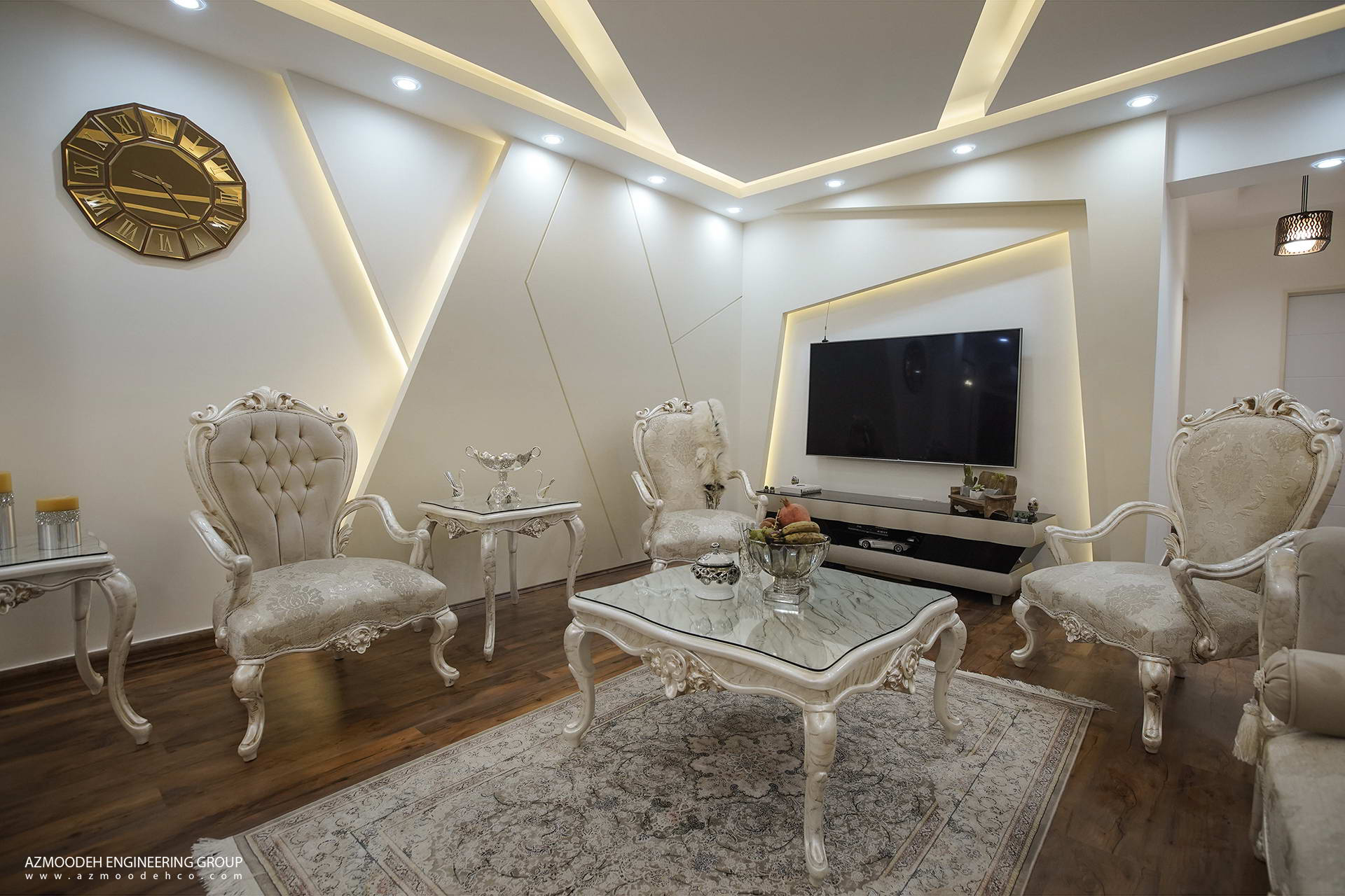 دکوراسیون داخلی منزل مسکونی در رشت طراحی و اجرا توسط گروه مهندسی آزموده